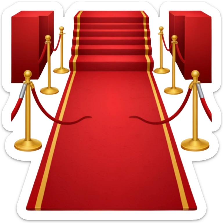 Minimalist emoji-style sticker of a blood-red carpet shaped like a thick trail or drop, flat vector design, no shadows. sticker