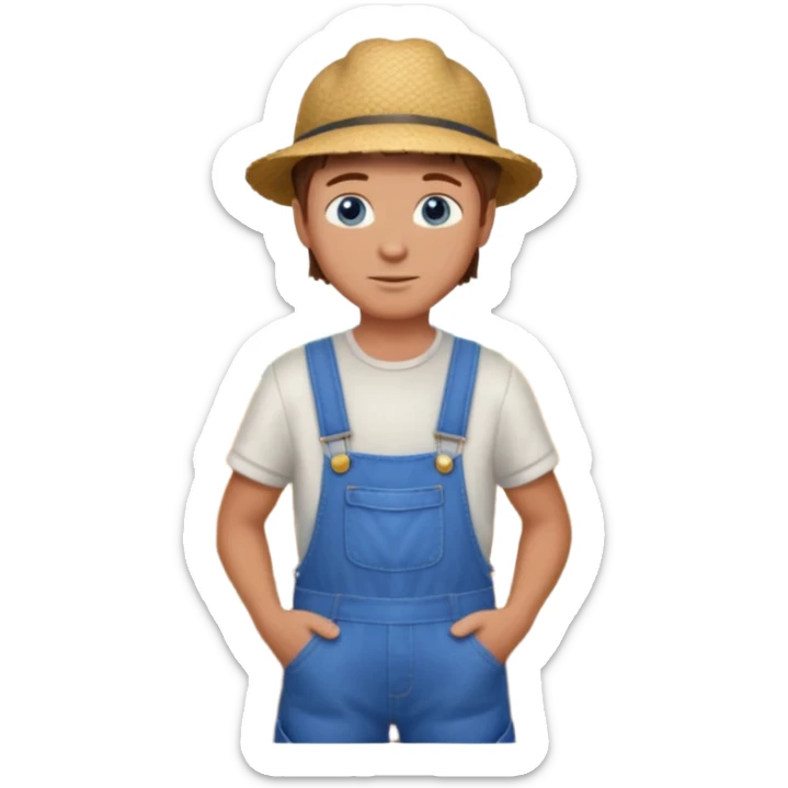 CREATE ME A NICE FARMER BOY BROWN HAIR TANNED SKIN AND BLUE EYES sticker