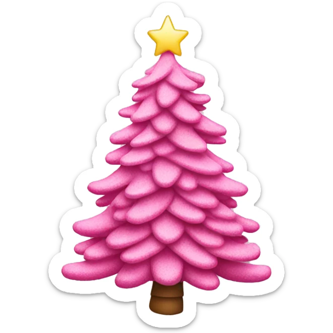 Pink Christmas tree sticker