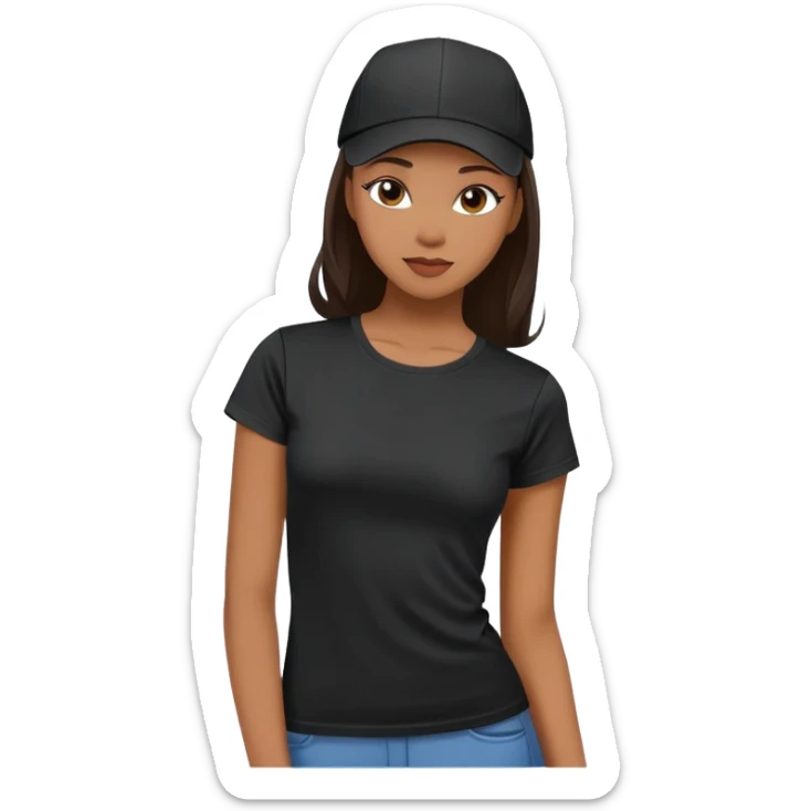 black women's t-shirt with round neck and short cap sleeves, fitted feminine cut, only the garment, isolated on white background, no model sticker
