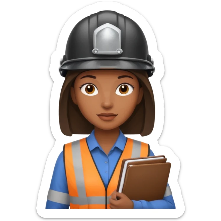 podrias hacer un emoji que represente a una mujer que trabaja de siso (seguridad y salud en el trabajo) sticker