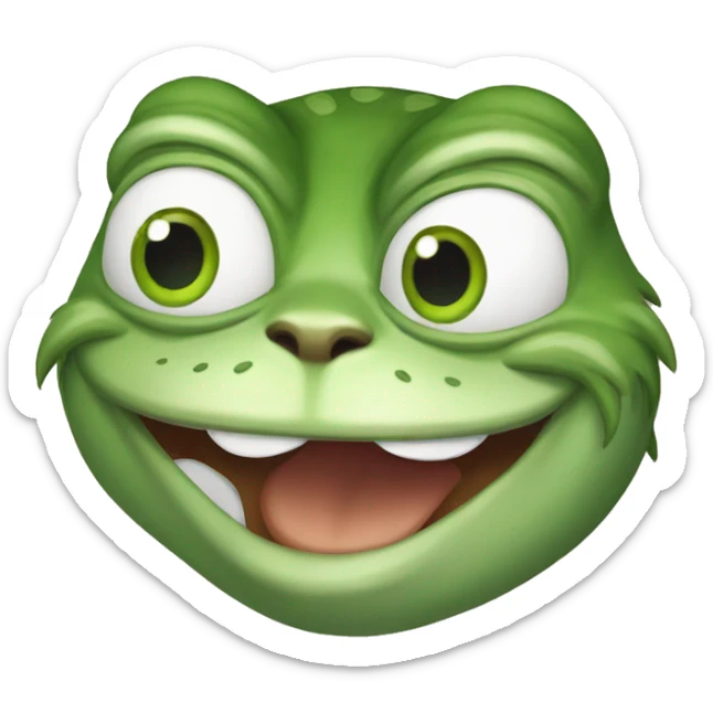 pepe the frog as a happy cat character, preserve pepe facial traits sticker