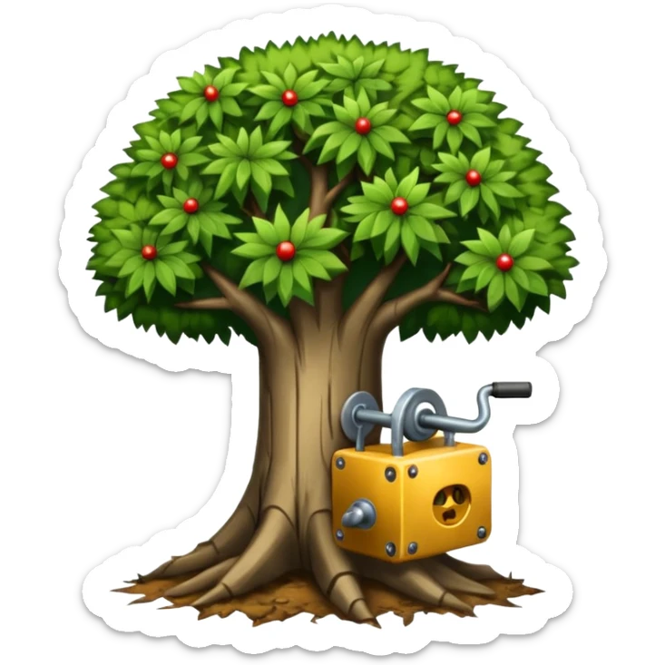 peux tu faire un emoji d'une machine qui arrache un arbres comme font les pepinieres sticker