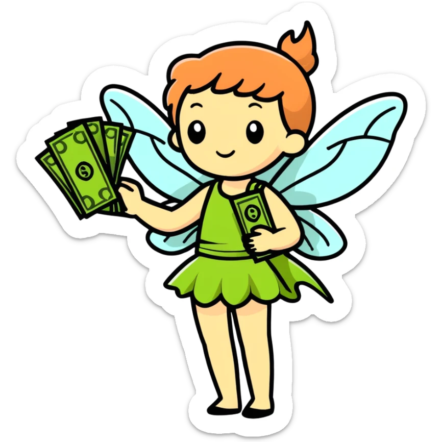 Un hada con dinero sticker