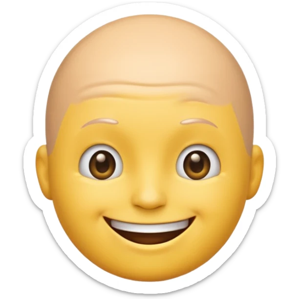 Bald emoji but with one strand of hair poking out the top  sticker