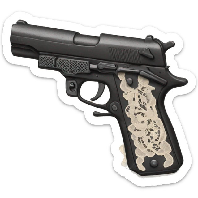 gun with a lace sticker