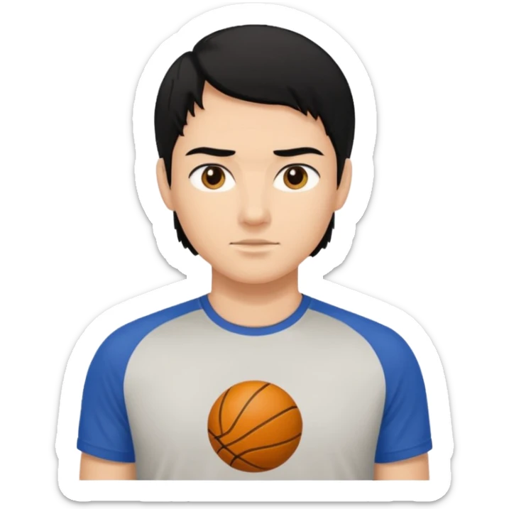 mach mir einen aus dem gym mit schwarzen haaren und sport tshirt sticker