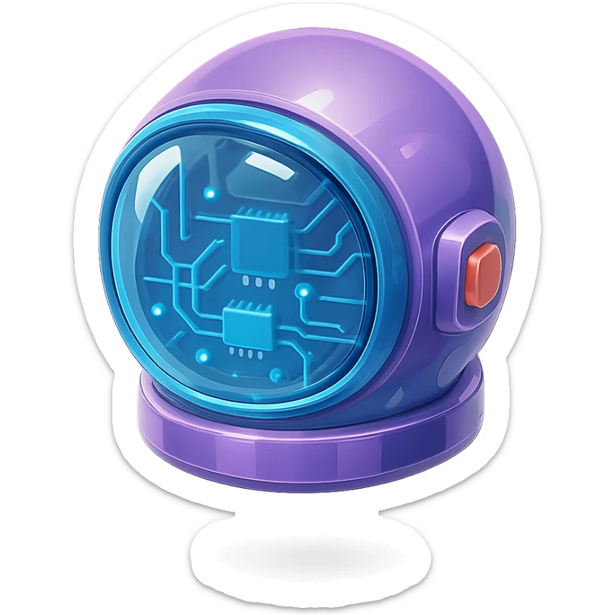 close-up of astronaut helmet sticker