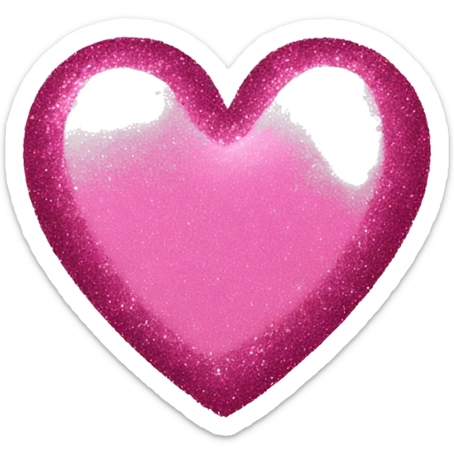 Pink glitter heart sticker