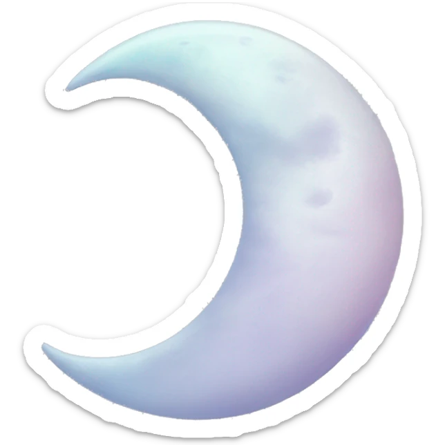 Pale Pastel Crescent moon realistic sticker