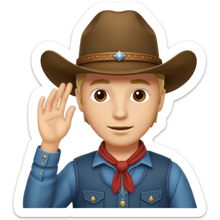 Cowboy tipping his hat. TIPPING HIS HAT. Where the fuck does the cookie come from idiot? sticker