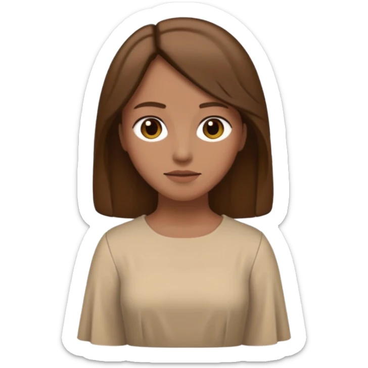 fullbody Lazarus's sister, Jesus's friend, brown hair, beige dress, normal emoji style sticker