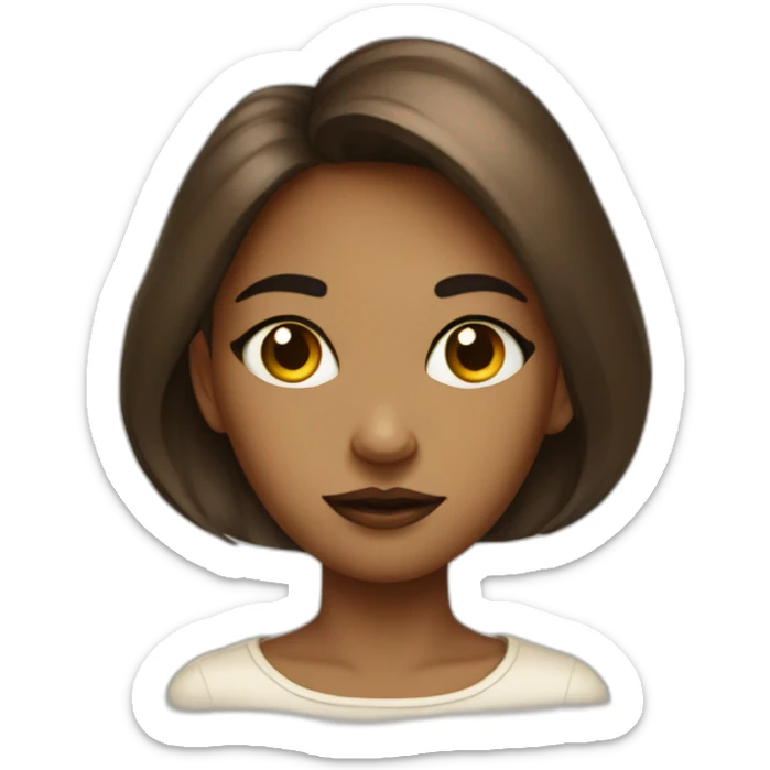 jeweled brown-flat-air-eyed girl mad portrait sticker