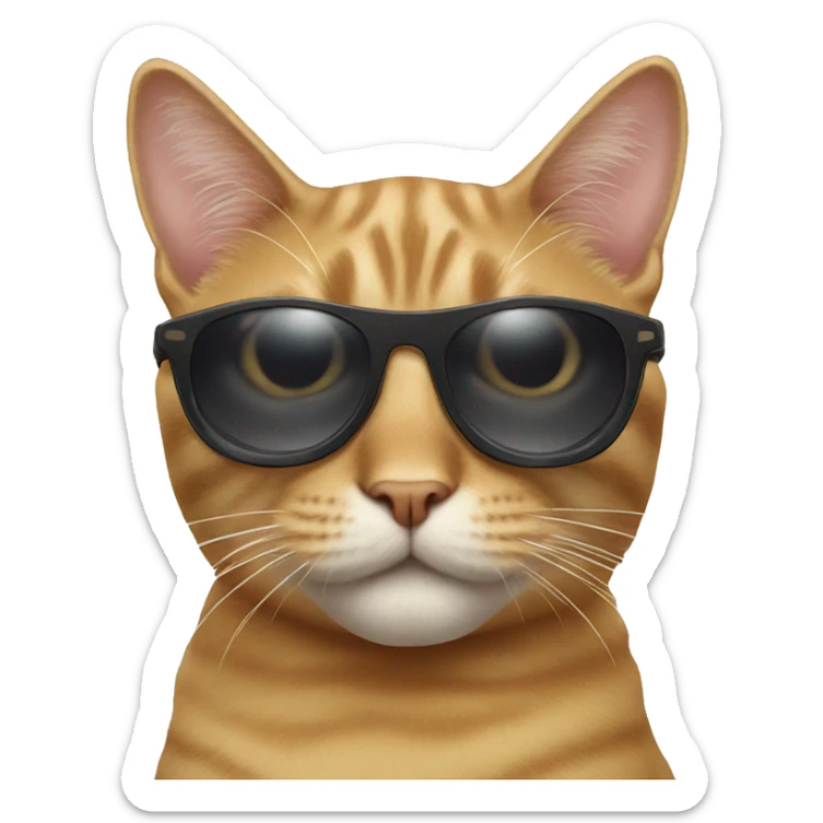 Cat with sunglasses sticker