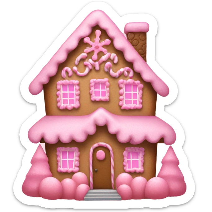 Pink gingerbread house sticker