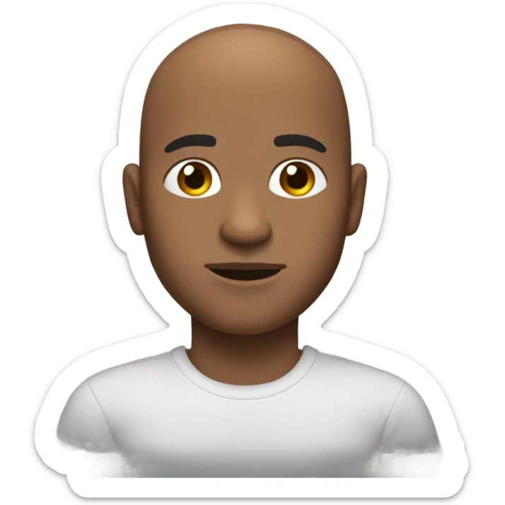 A man with a bit dark skin not too dark and not white too and very small hair almost bald sticker