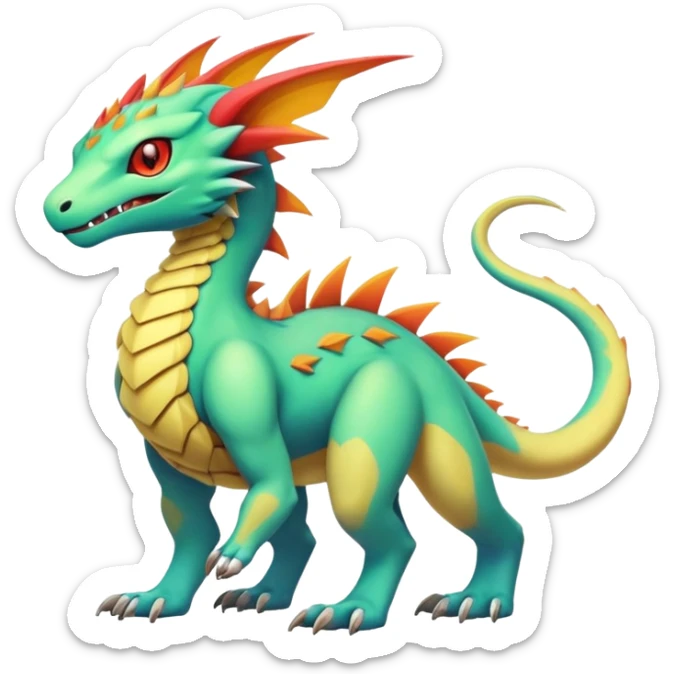 Colorful Exotic Pokémon-Digimon-Monster-Beast-Fakémon-hybrid-creature (full body) sticker