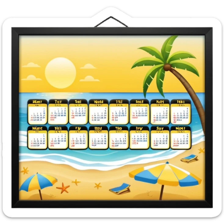 calendario playero con los todos dias y el mes de marzo donde esten señalados los dias 21 22 y 23 sticker