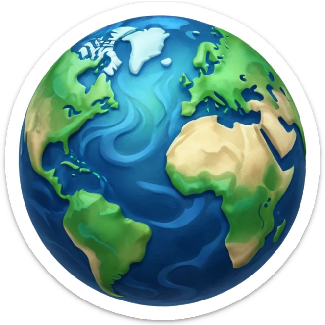 Waving earth sticker