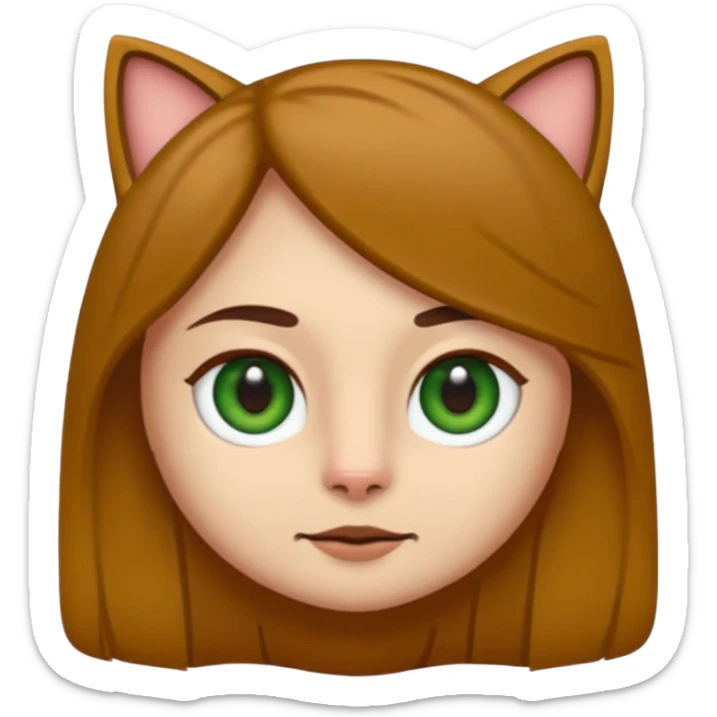 Crea un emoji donde salga un chico de pelo moreno con los ojos claros, una chica de pelo morena con los ojos marrones claros y UN gato europeo comun de pelaje marron oscuro y ojos verde claro, quiero que se esten abrazando el chico y la chica, y el gato este en el medio de los dos sticker