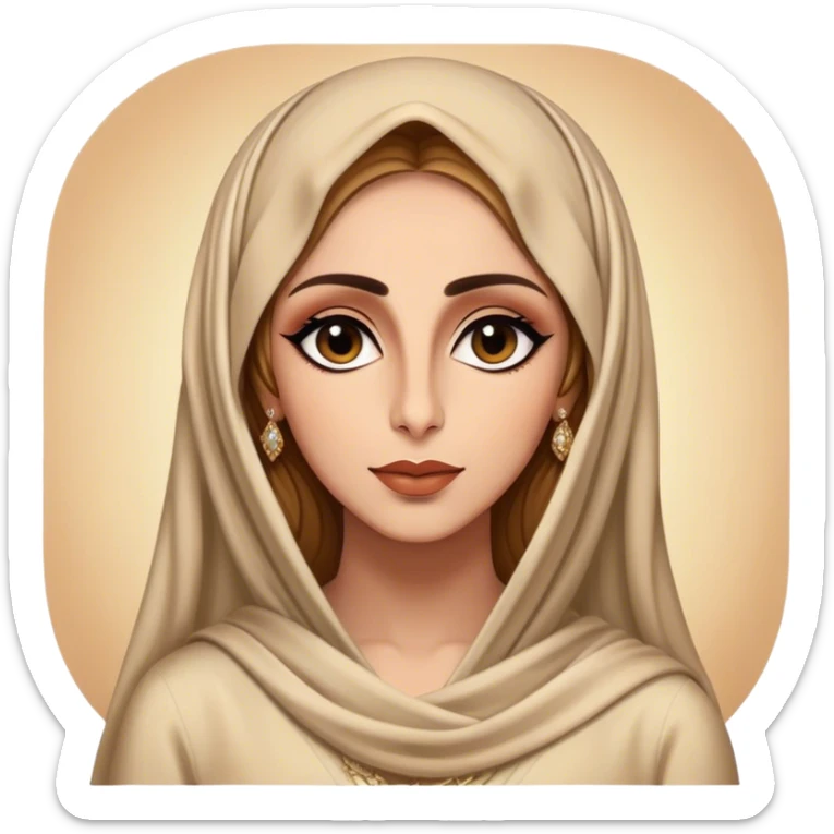 Cinematic Realistic Fairuz Portrait Emoji, depicted as an iconic Lebanese singer with graceful soulful expression and elegant attire, rendered with lifelike textures and warm radiant lighting that captures her timeless musical allure. sticker