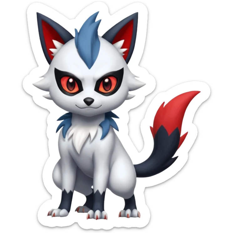Skuntank-Sneasel-Litten-Absol-Zorua-Sprigatito-fusion, full body sticker