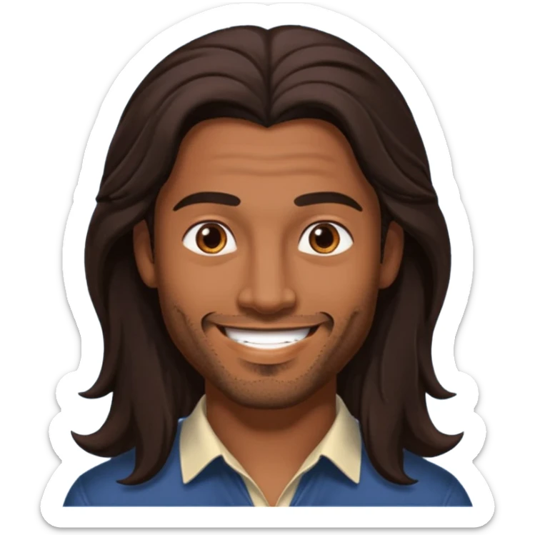 Pana Hema Taylor, male actor (b.1989) with dark brown long hair sticker