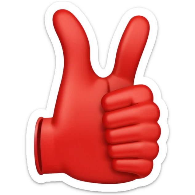 crea un dedo de like en color rojo al centro debe ir la frase "caja cusco" en color blanco sticker