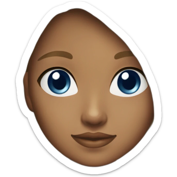 a young beauty girl with mate navy blue tanned skin sticker