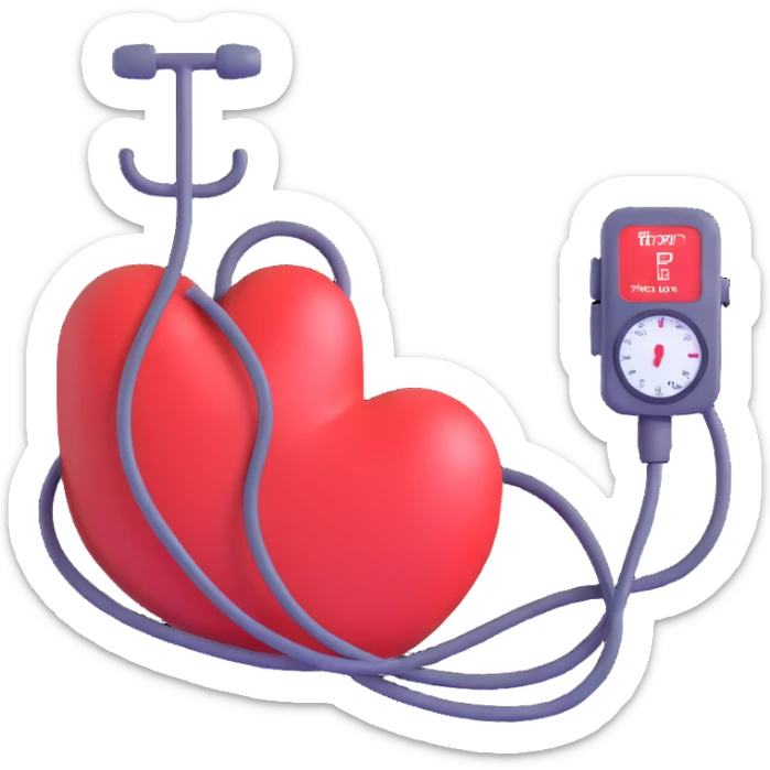 Increased blood pressure in the style of an icon sticker
