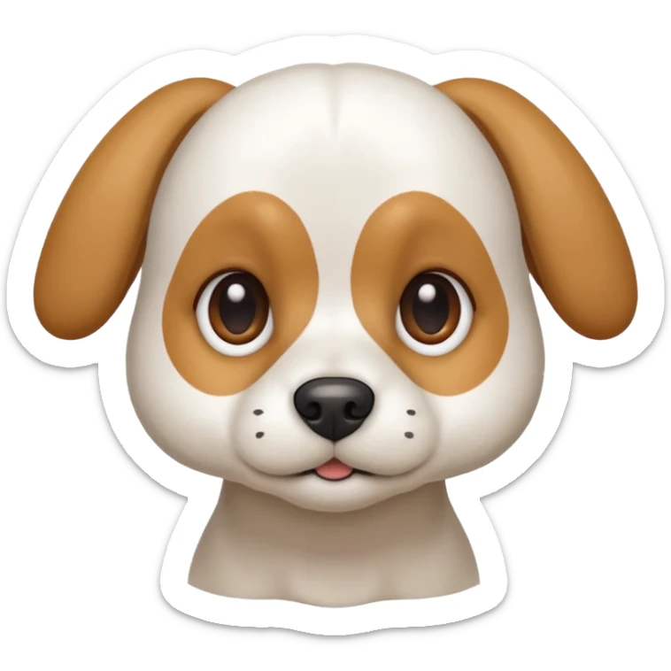 a white beagle x maltese x chi dog the size of a kelpie with light brown ears and a light brown patch on one eye sticker