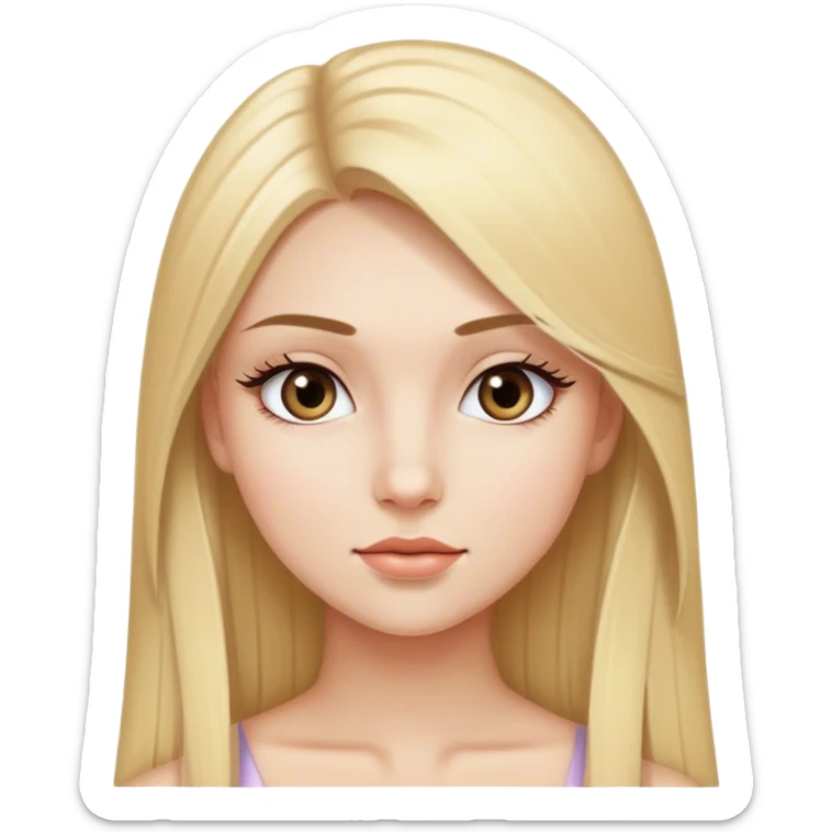 A girl with blonde straight hair and long lashes  sticker
