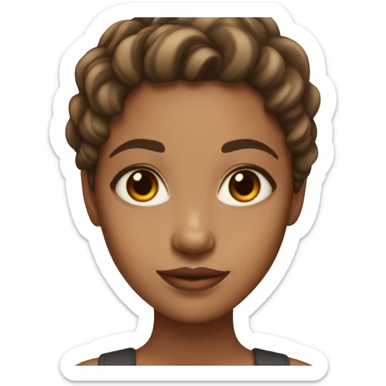 girl with light tan skin and brown eyes and brown hair with light highlights  sticker