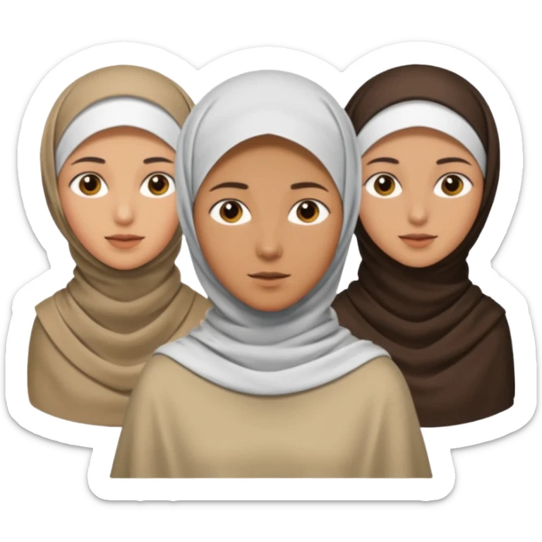 1 man emoji with short hair and 4 veiled women sticker