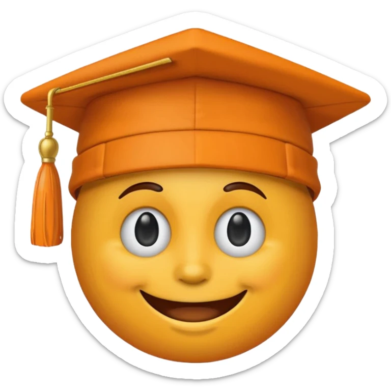 Happy face emoji with orange hat and University of Tennessee logo  sticker