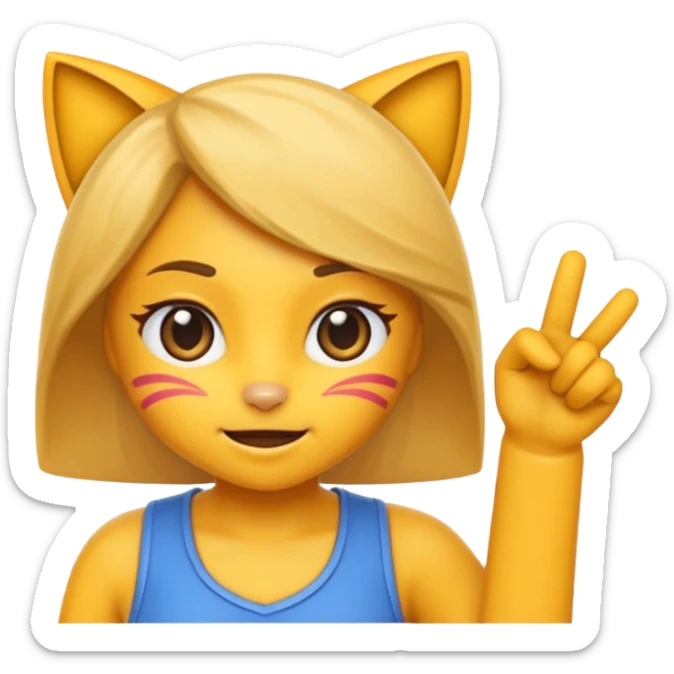 Emojis of the video game character, Kat, from the video game Geavity Rush sticker
