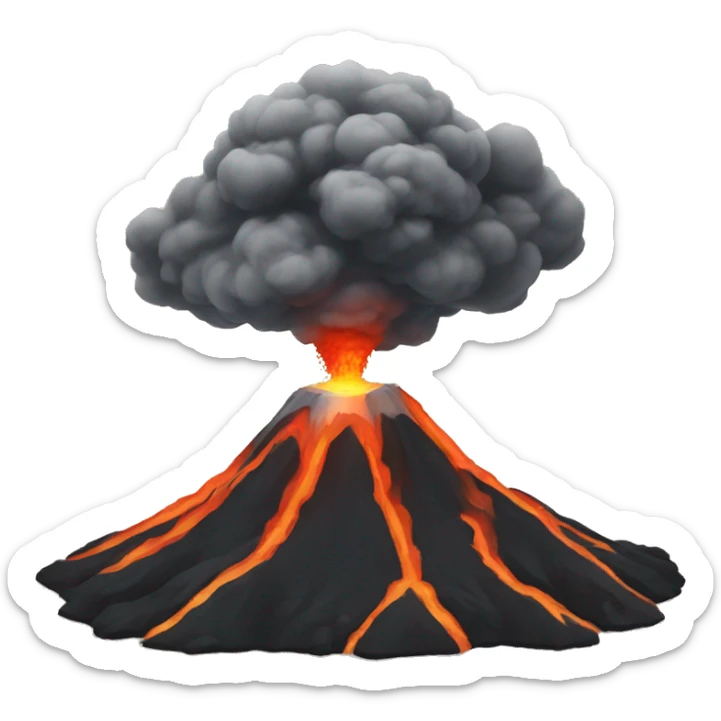 volcano circle sticker