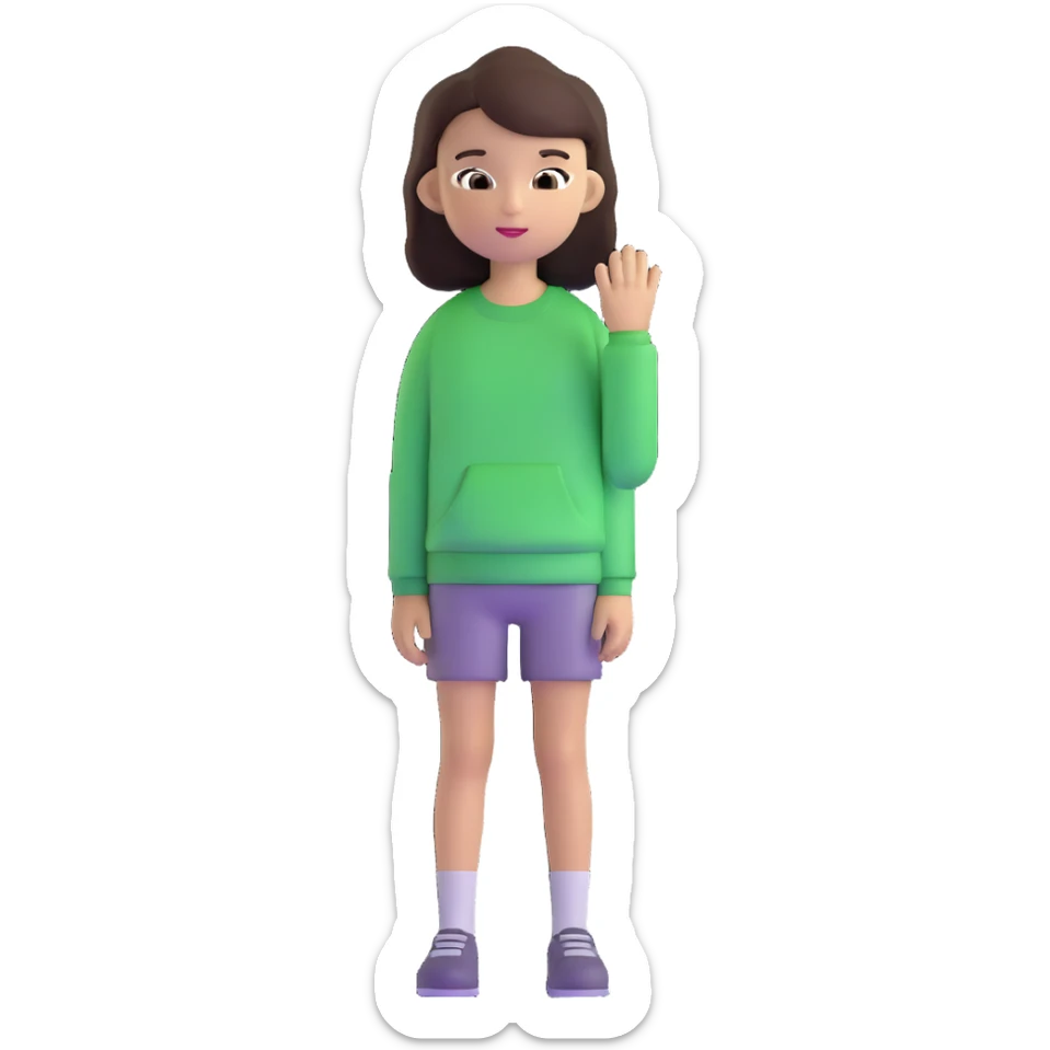 black girl with dark brown hair sticker