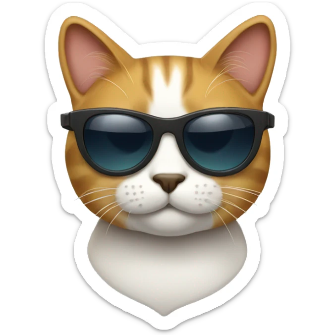 Cat with sunglasses sticker