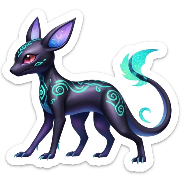 Shiny Ethereal Celestial Futuristic Divine Salandit-Umbreon-Espeon-Hybrid (Full body) sticker