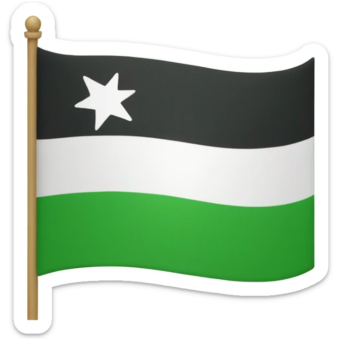 Take this flag 🇸🇱 and put a white star In the middle of the green part sticker
