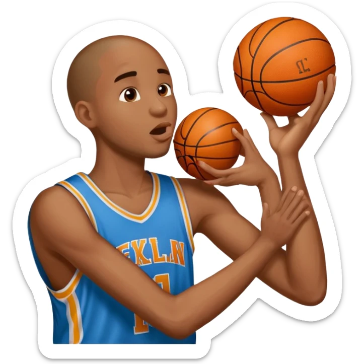 Fais un emoji qui est la célébration d’un joueur qui a un doigt sur sa tempe et un autre doigt de son autre main sur sa bouche qui fait chut  sticker