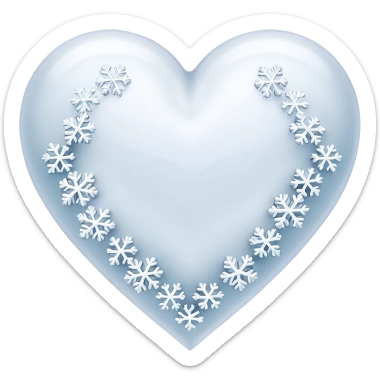 Snow heart sticker