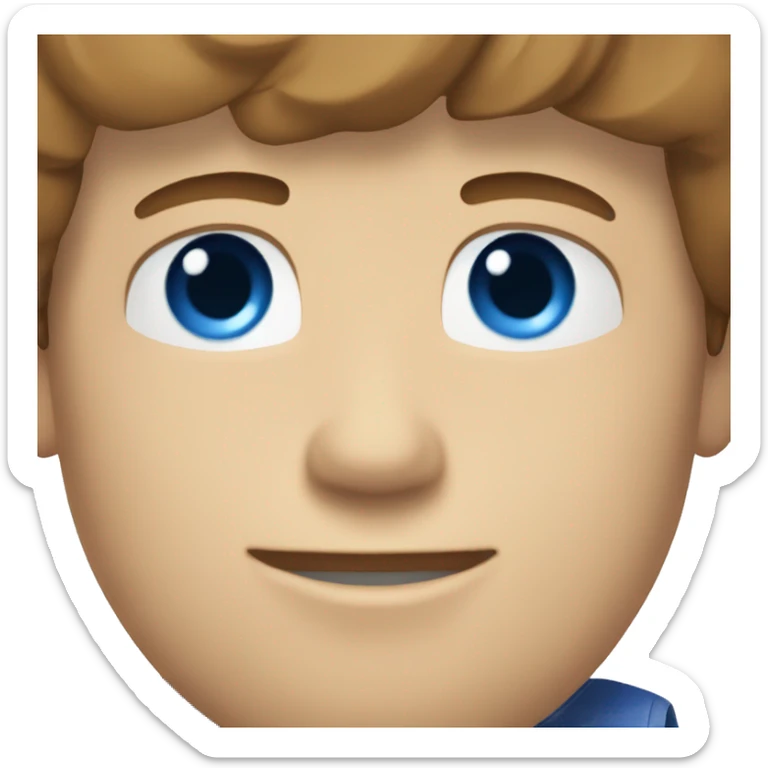 guy with brown hair to the left, blue eyes and light skin sticker