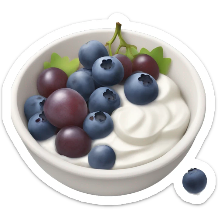yoghurt bowl with grapes and blueberries sticker
