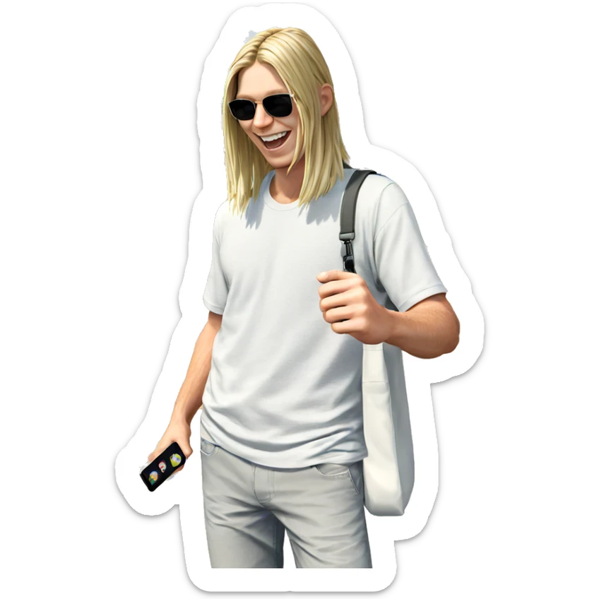 blonde male smiling outdoors sticker
