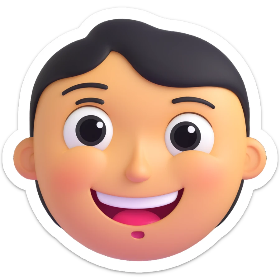 cartoon face with a big fake smile, but tears and sad eyes reveal true feelings sticker