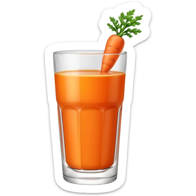 plain glass of carrot juice, vibrant orange, no carrot, no greens, no garnish, simple, clear sticker