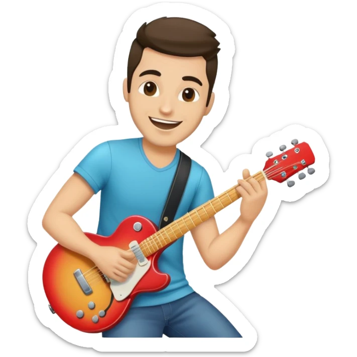 Happy Rock Pop Music Male Musician in his 30s dressed with trendy style sticker