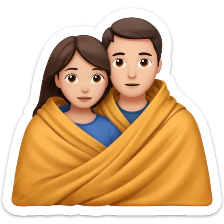Woman and man in bed covered under a blanket on top of each other having sex sticker